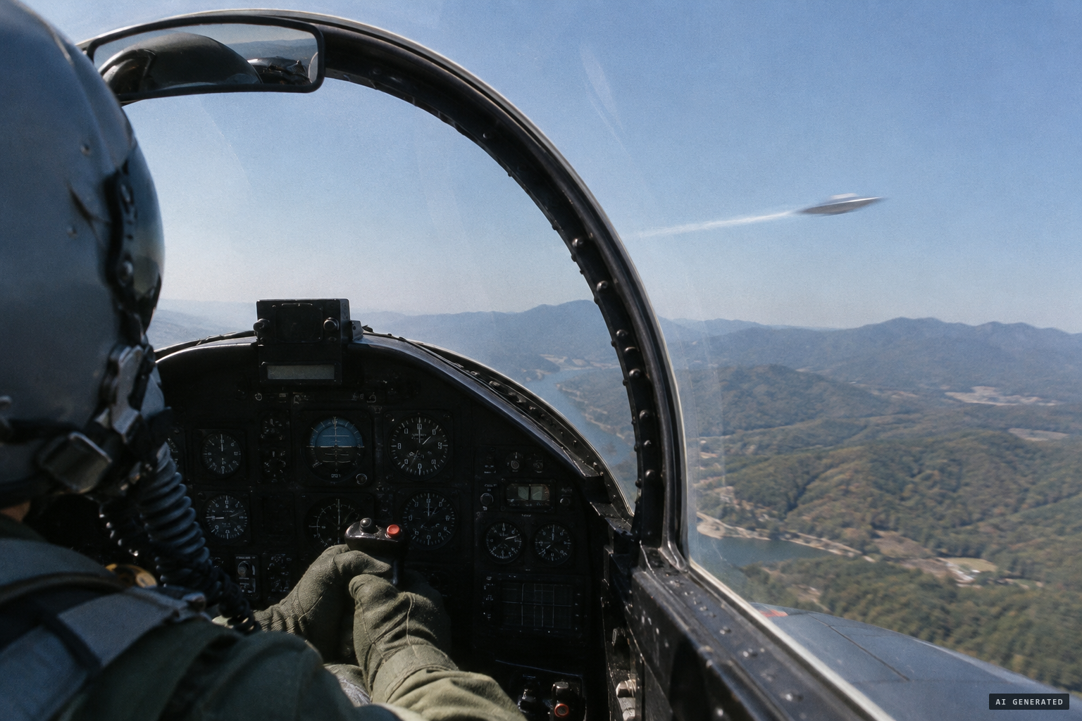 An Air Force instructor reportedly saw a disc-shaped object fly by that day