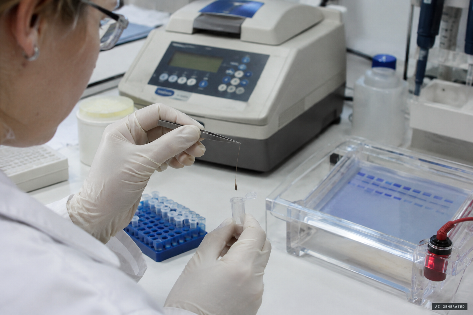 Follicle cells on the hairs make DNA testing possible