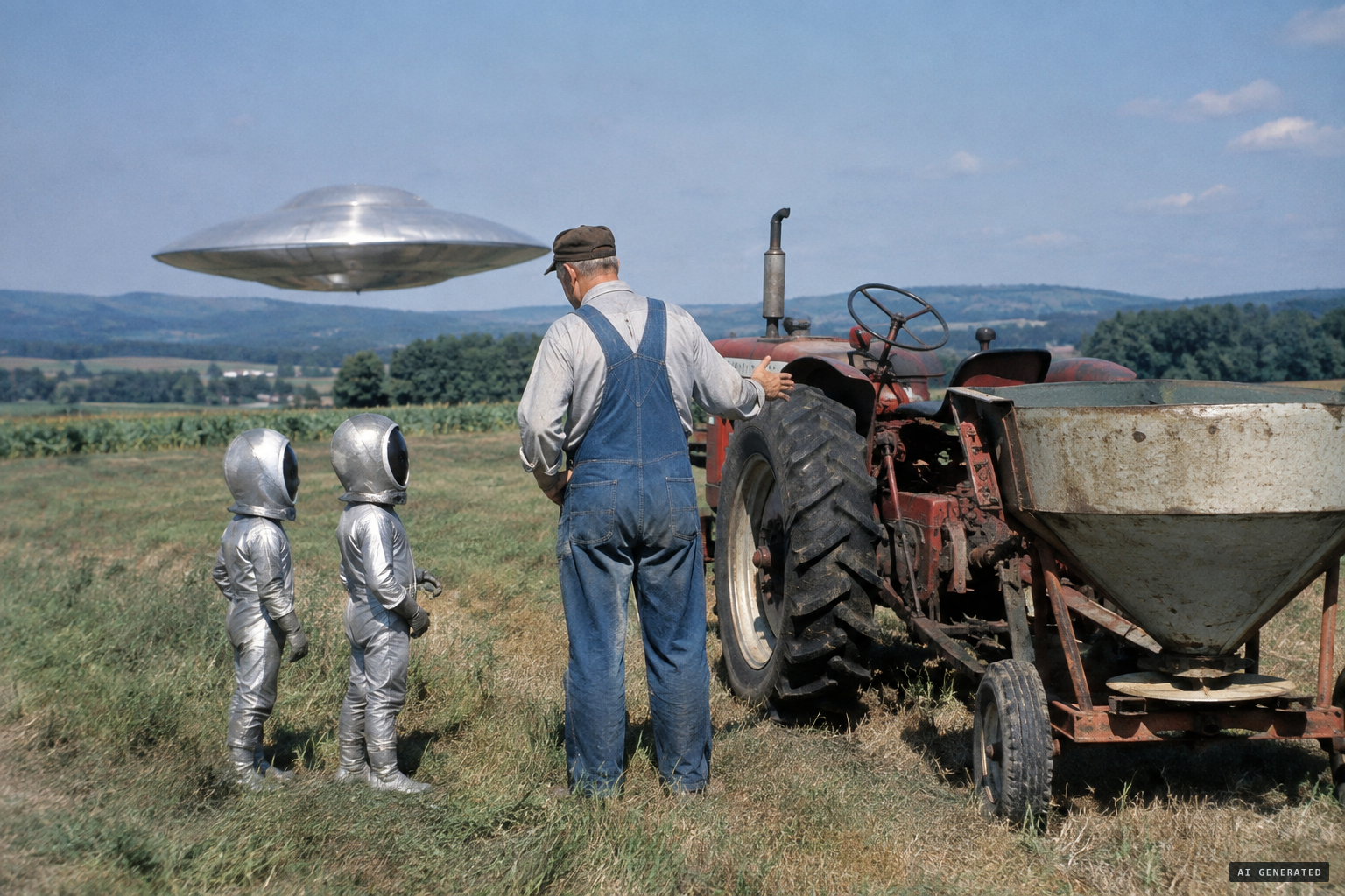 For two hours the visitors ask about manure, fertilizer and the tractor