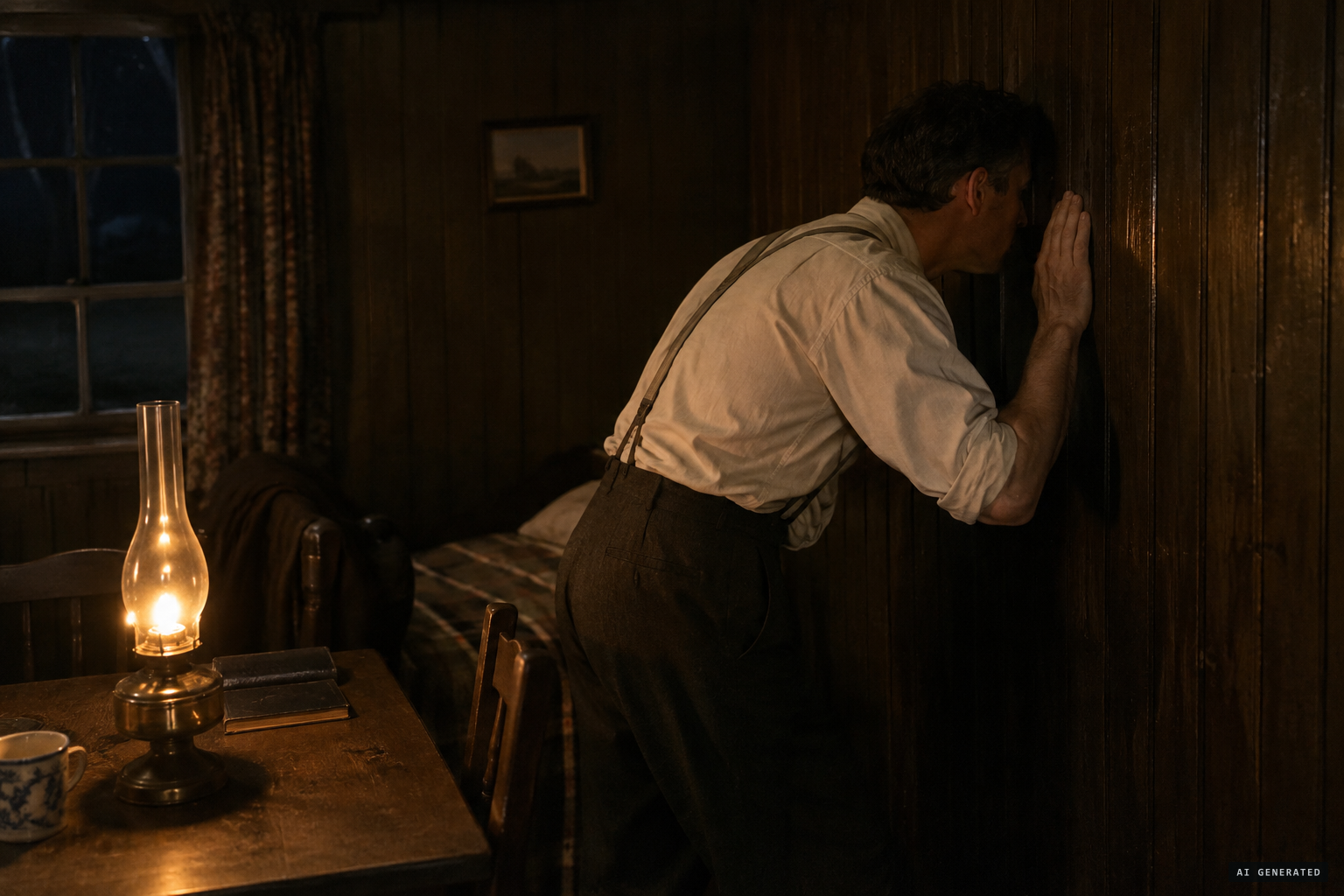 Barking, growling and spitting behind the wooden panelling