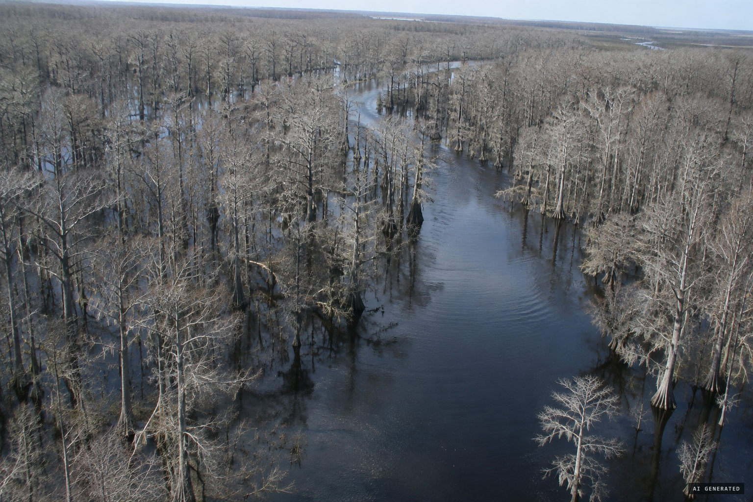 Bayou DeView, a tupelo and cypress swamp in Arkansas's Big Woods