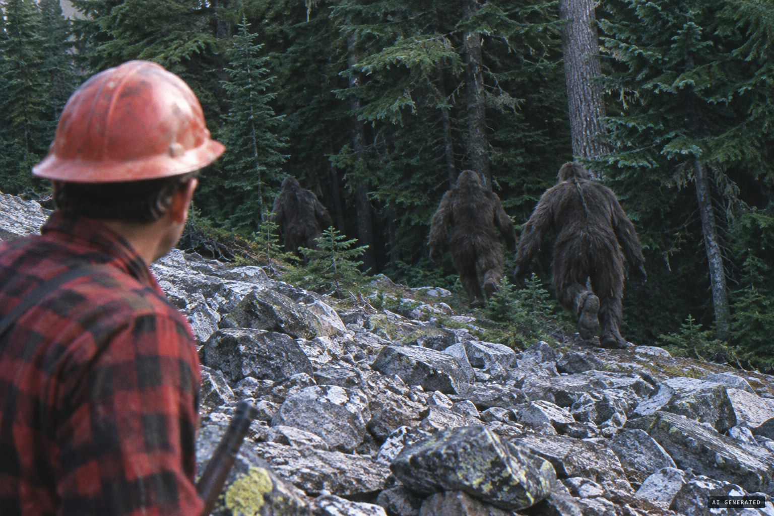 Noticing Thomas, the creatures flee into the forest.