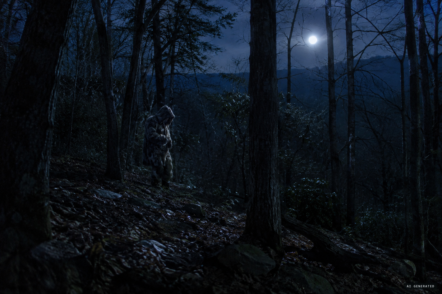 A self-styled shaman wandering the woods in animal skins