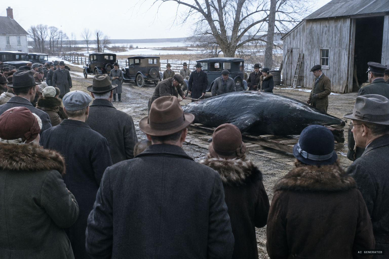 Hundreds view the carcass over the weekend