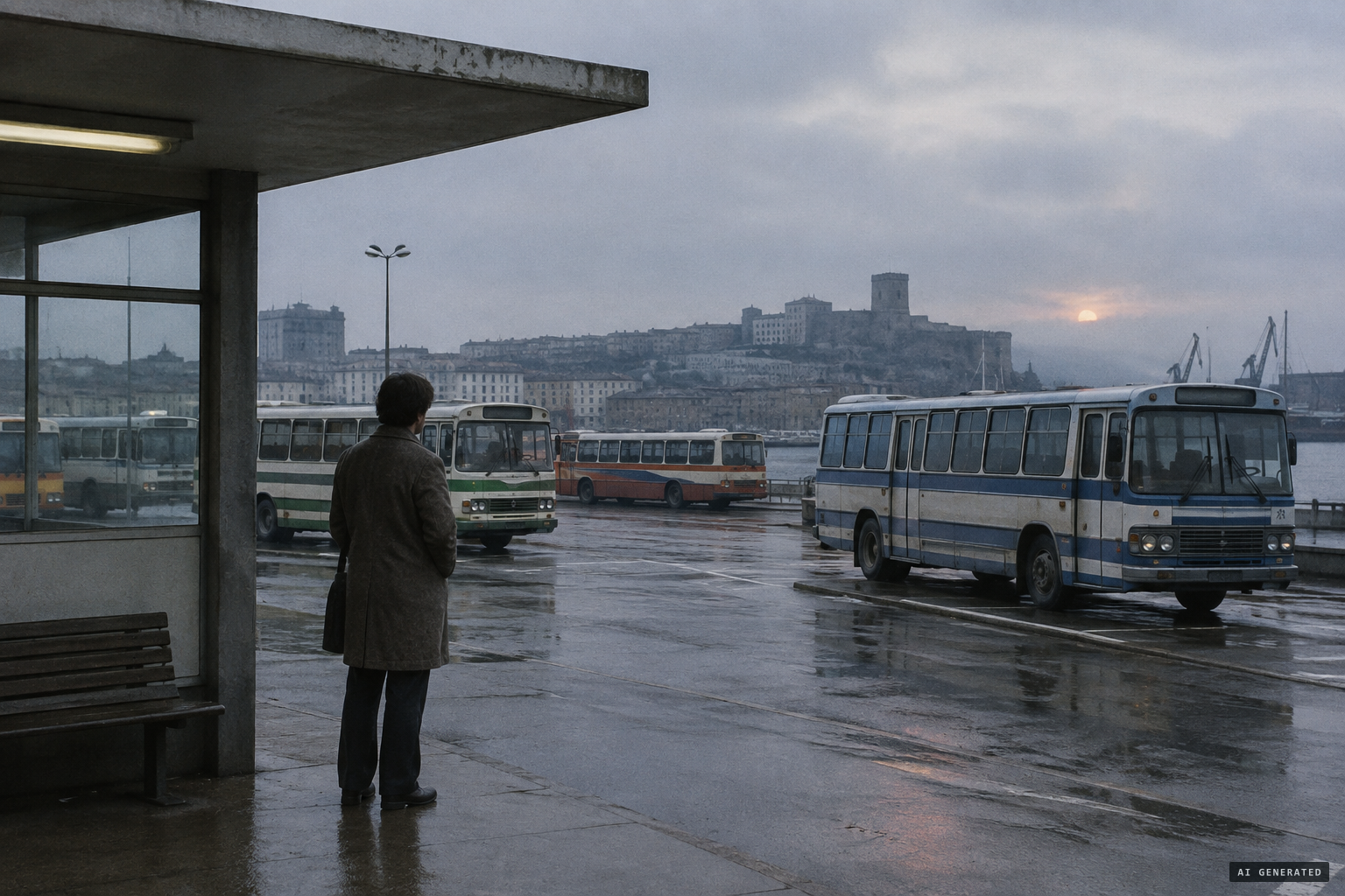 Another witness waits at the Brest bus station, about 10 km to the south-west