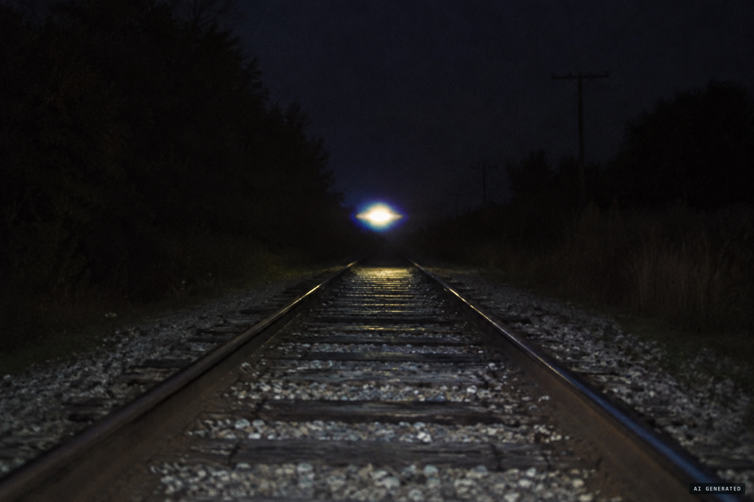 Yellowish white, floating 1 to 3 feet above the track