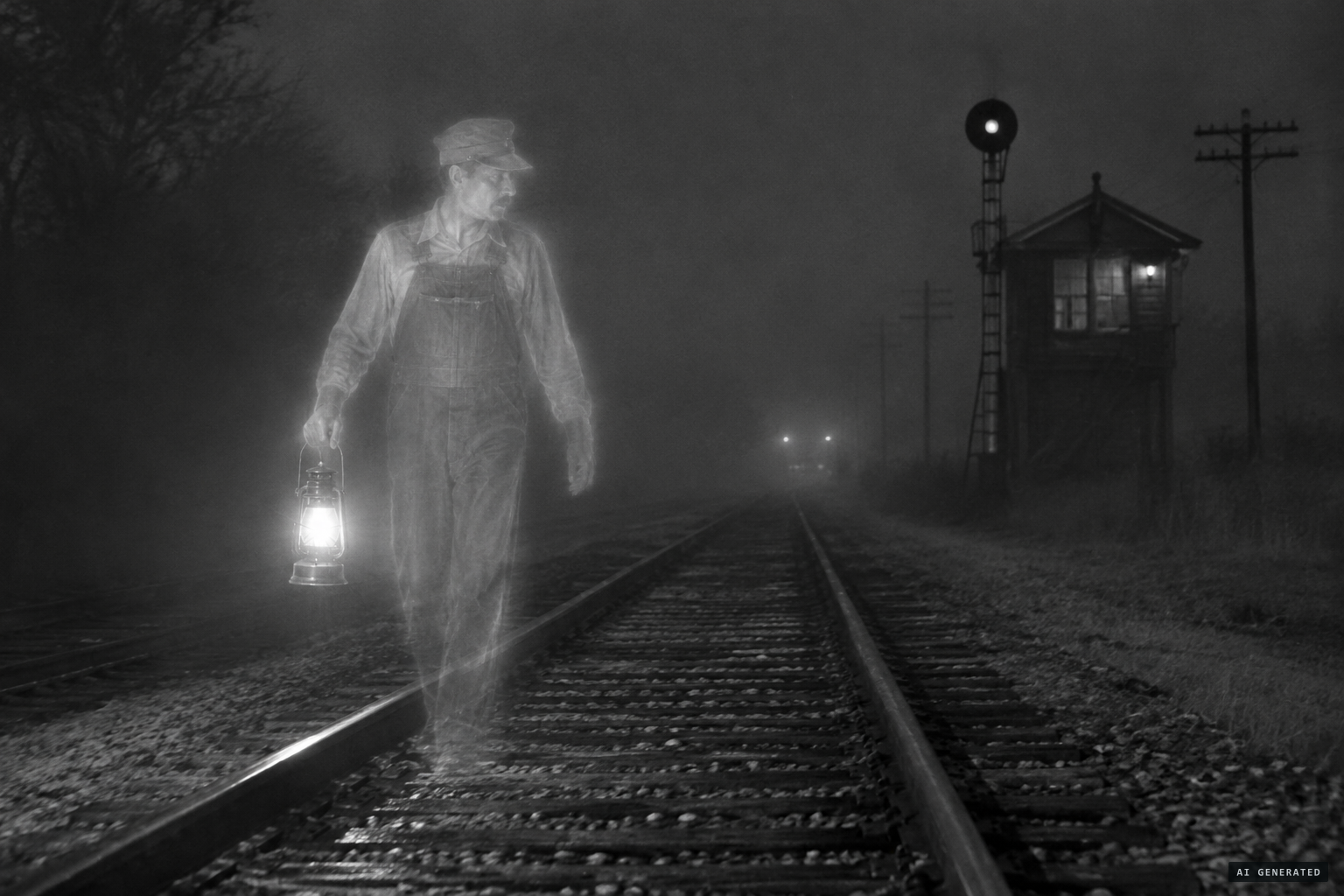 McClain's lantern, still moving along the tracks