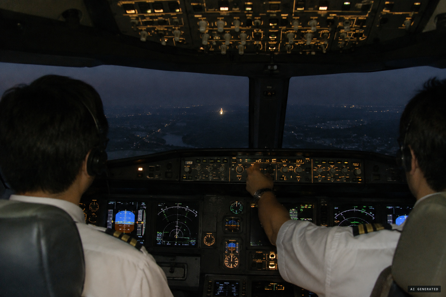 An incoming crew spots an object and calls air traffic control