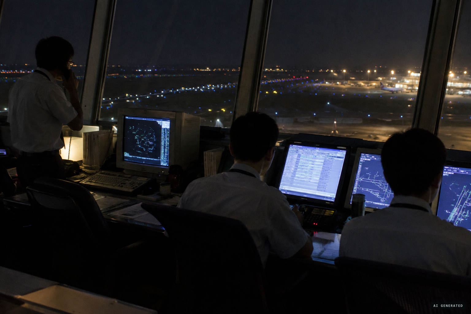 Air traffic control suspects a UFO and halts takeoffs and landings