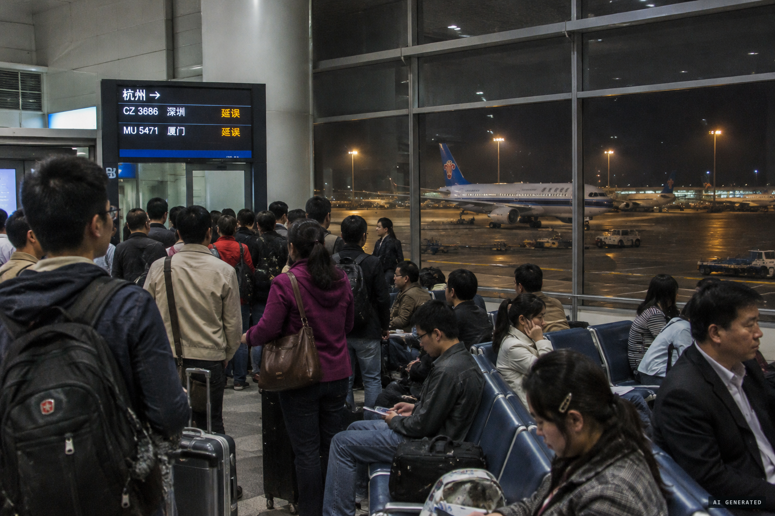 Departures delayed by more than an hour