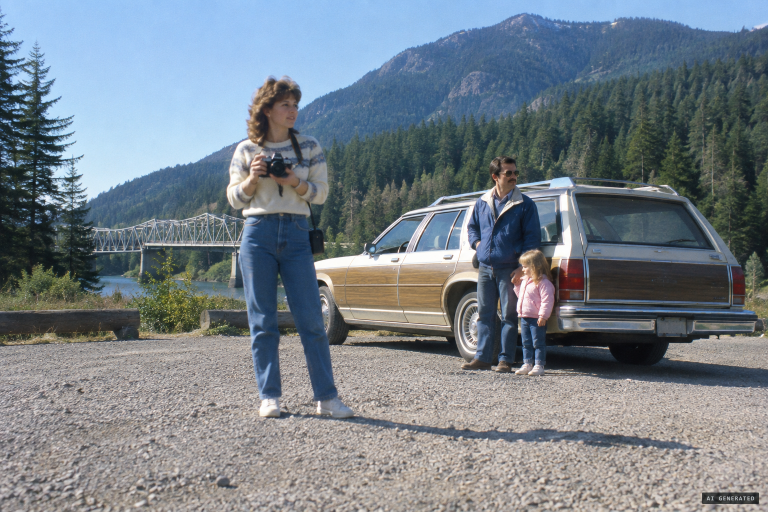 The rest area near the Eve River bridge, north of Kelsey Bay, where the McRoberts family stopped in October 1981