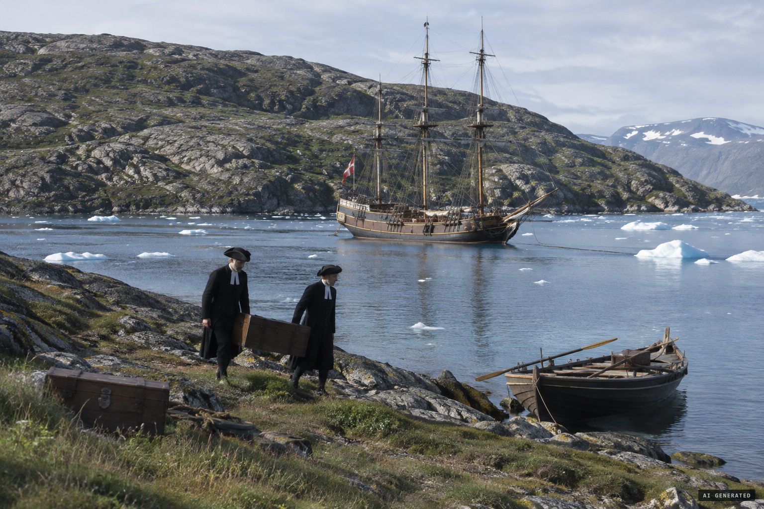Poul Egede and Andreas Bing set out from Godthaab toward Disko Bay.
