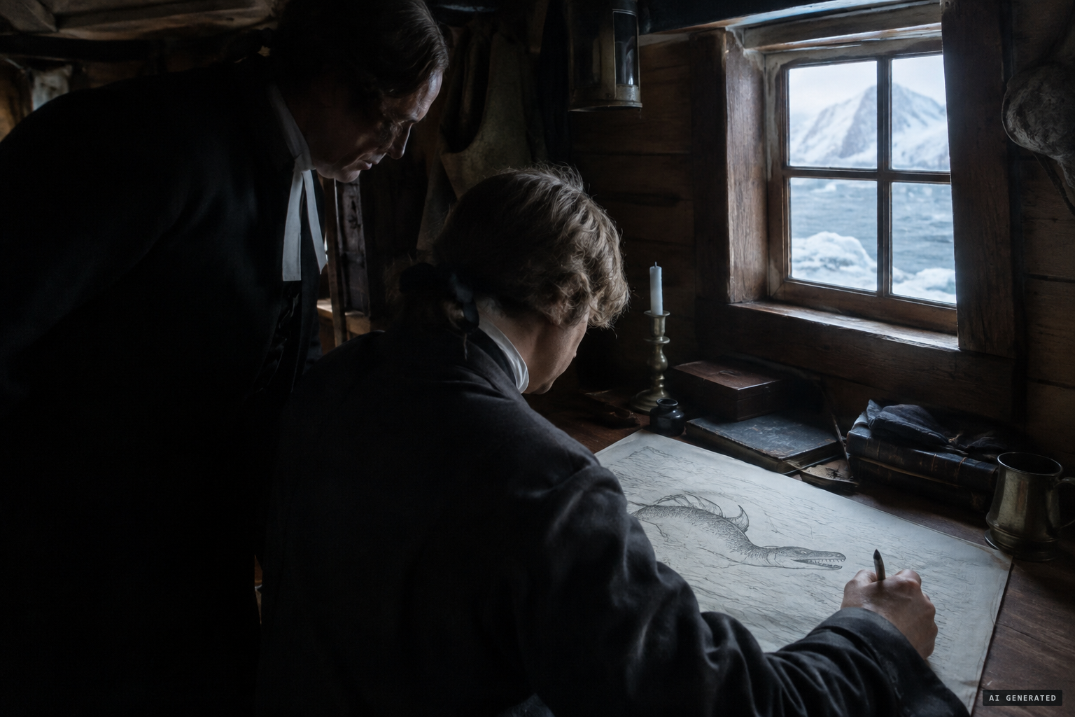 Andreas Bing makes the only eyewitness drawing of the monster.