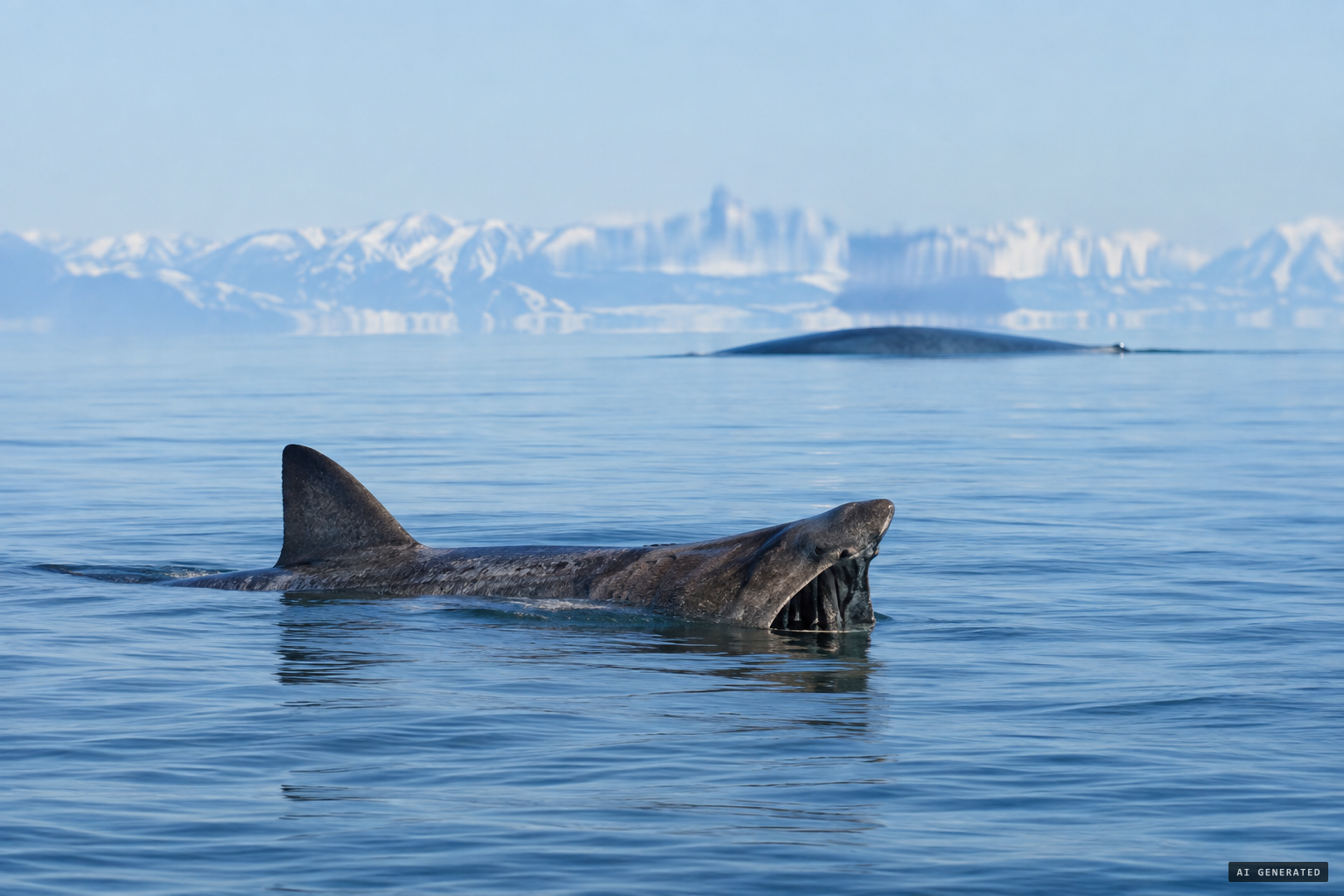 Later ideas: a basking shark, an entangled animal, or a whale warped by Arctic mirage.