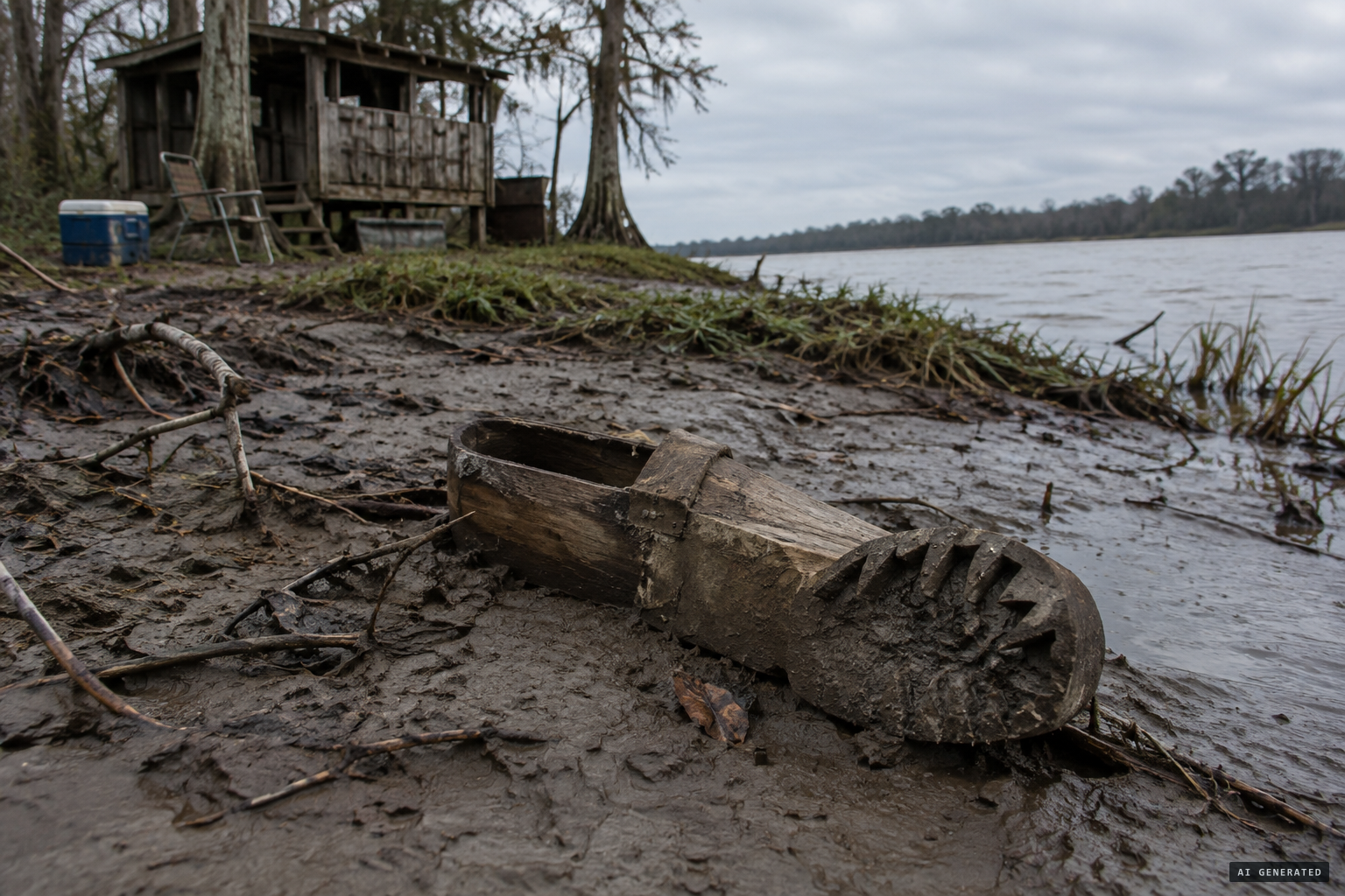 One of a pair of track-making 'shoes' found buried near Ford's old hunting camp