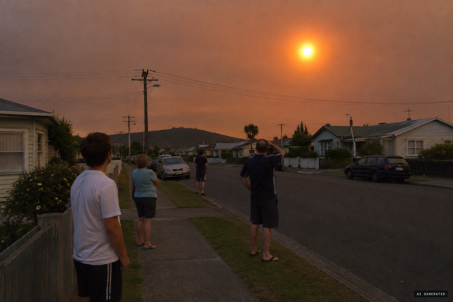A bright orange light over the southern end of Hāwera on Boxing Day 2010