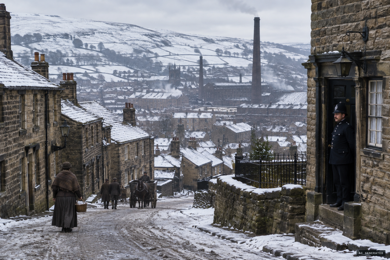 Haworth in the Worth Valley, where Sergeant Johnson was stationed in December 1901