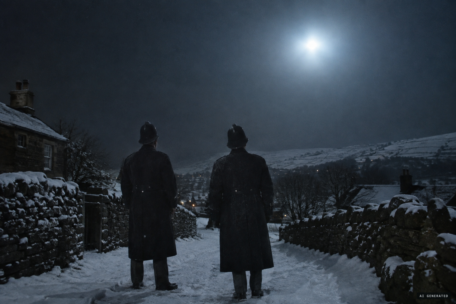 Sergeant Johnson and Constable Clarke see a very bright light at a quarter past one