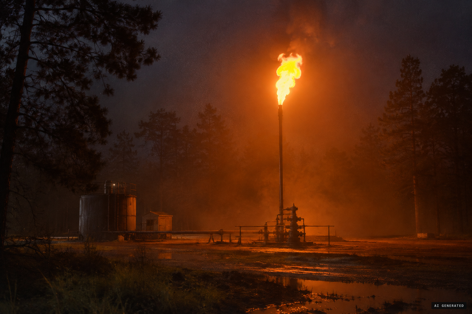 Gas flares from local wells, one explanation sceptics raised