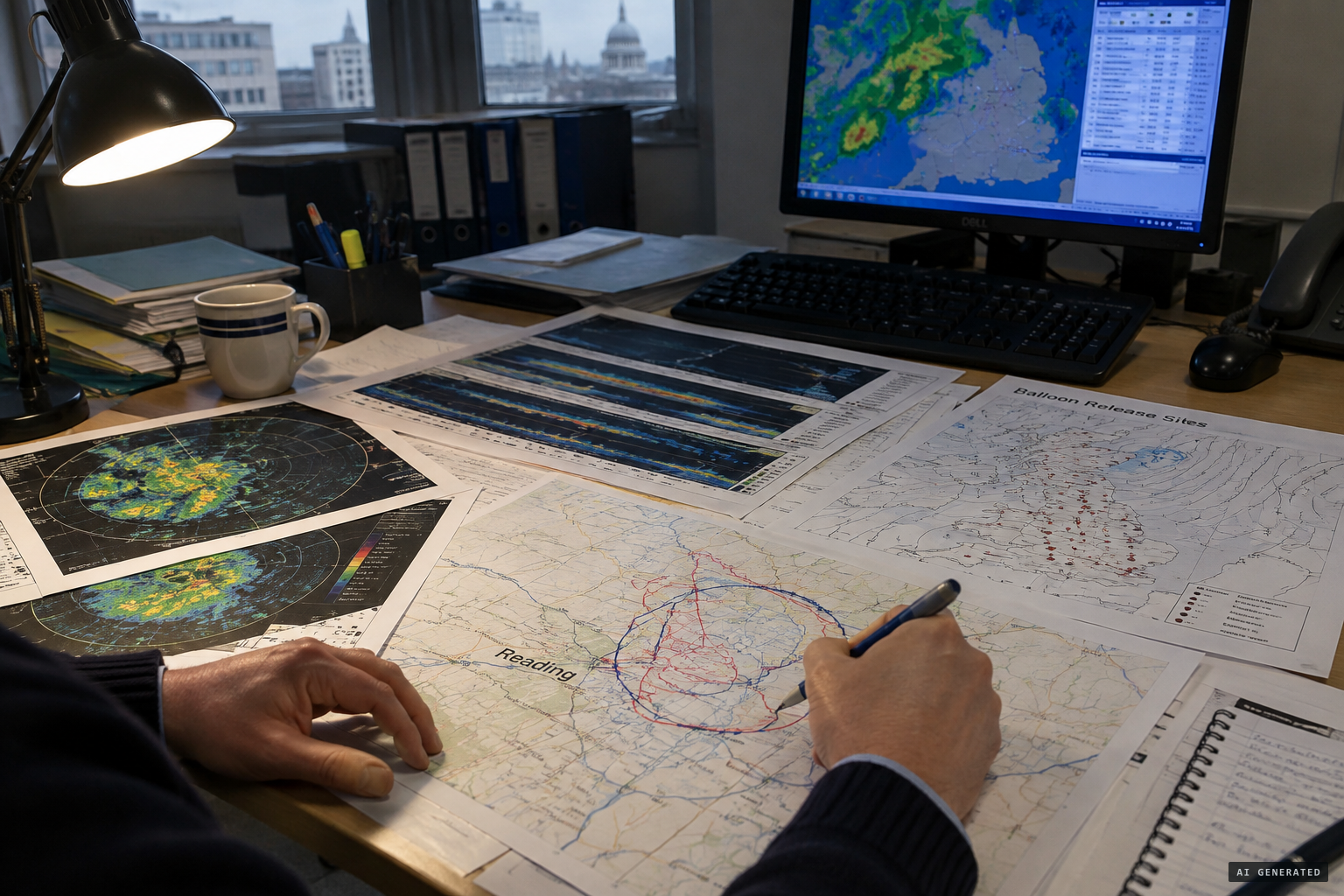 The Board checks the traced aircraft against data recordings and rules out balloons