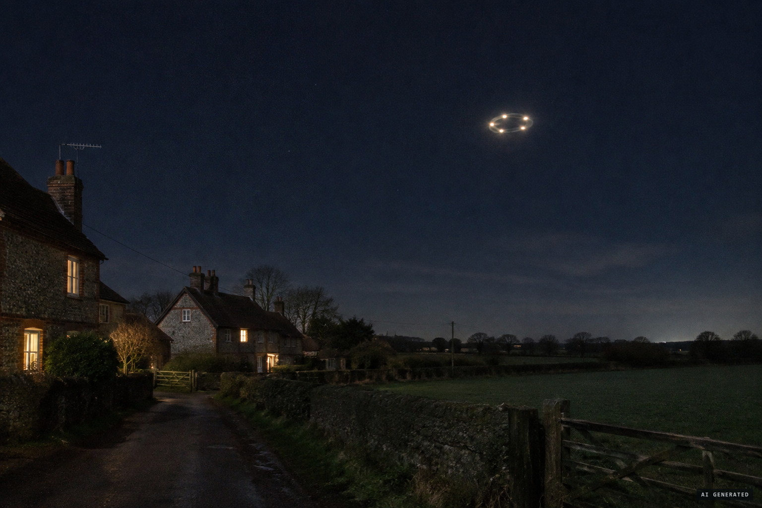 Over Blackstone: a single object with five rotating lights