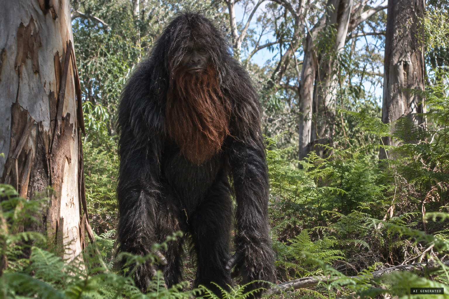 Tailless, long black hair, snuff-coloured breast and strikingly long arms