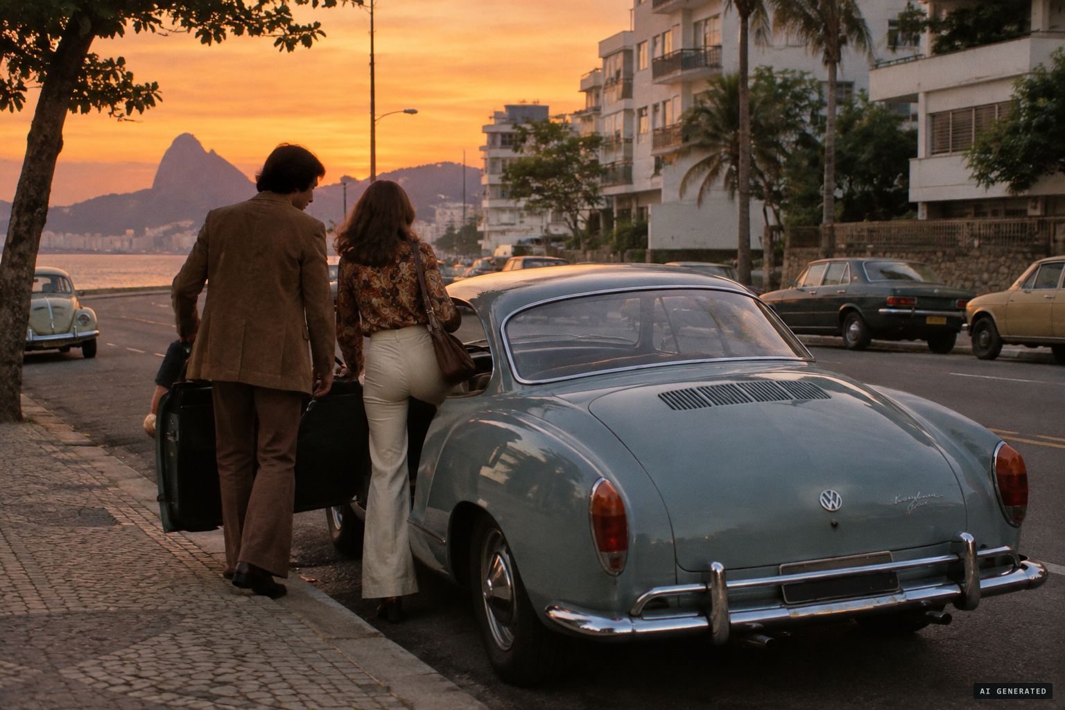 Hermínio and Bianca leave Rio for Belo Horizonte in their 1965 Karmann-Ghia