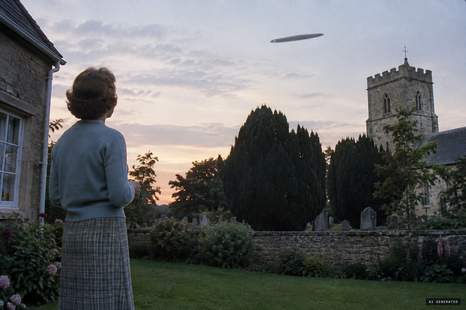 The vicar's wife sees a horizontal cigar in the sky
