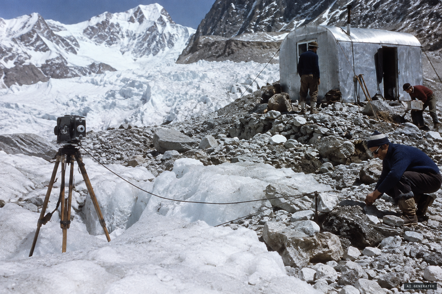 The Silver Hut expedition sets cameras and tripwires