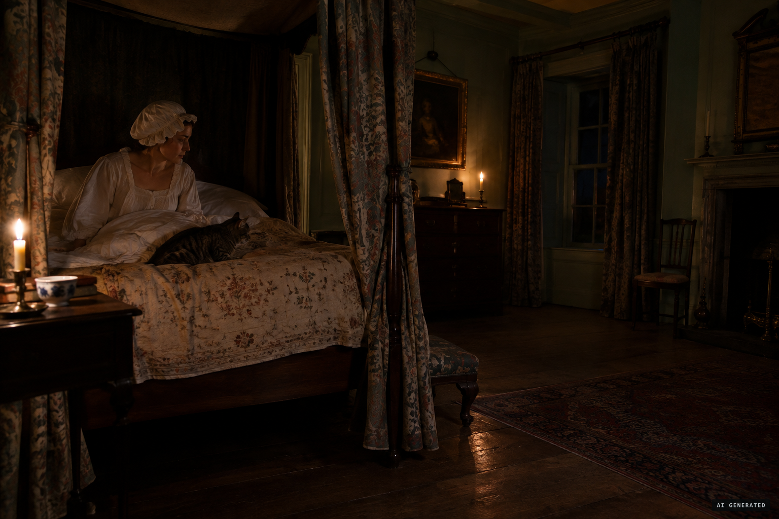 Mary Ricketts hears plodding footsteps walking toward the foot of her bed as her cat cowers