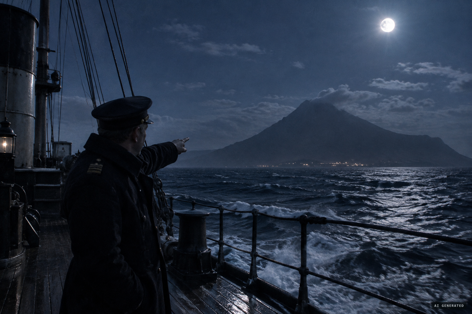 The officer of the watch reports unusual lights toward Mount Auckland