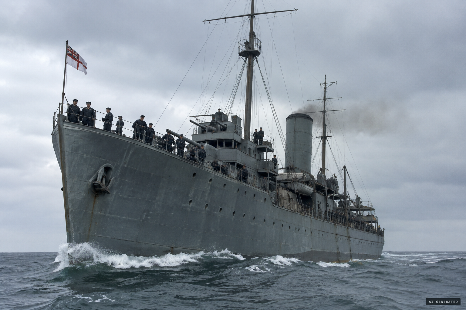 HMS Hilary on Northern Patrol with the 10th Cruiser Squadron, May 1917