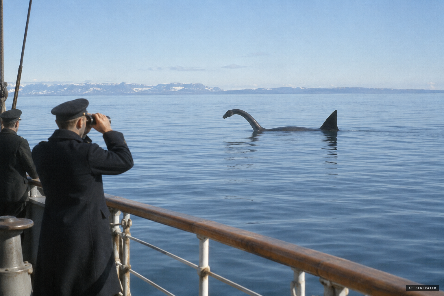 The black triangular dorsal fin rising four feet above the water