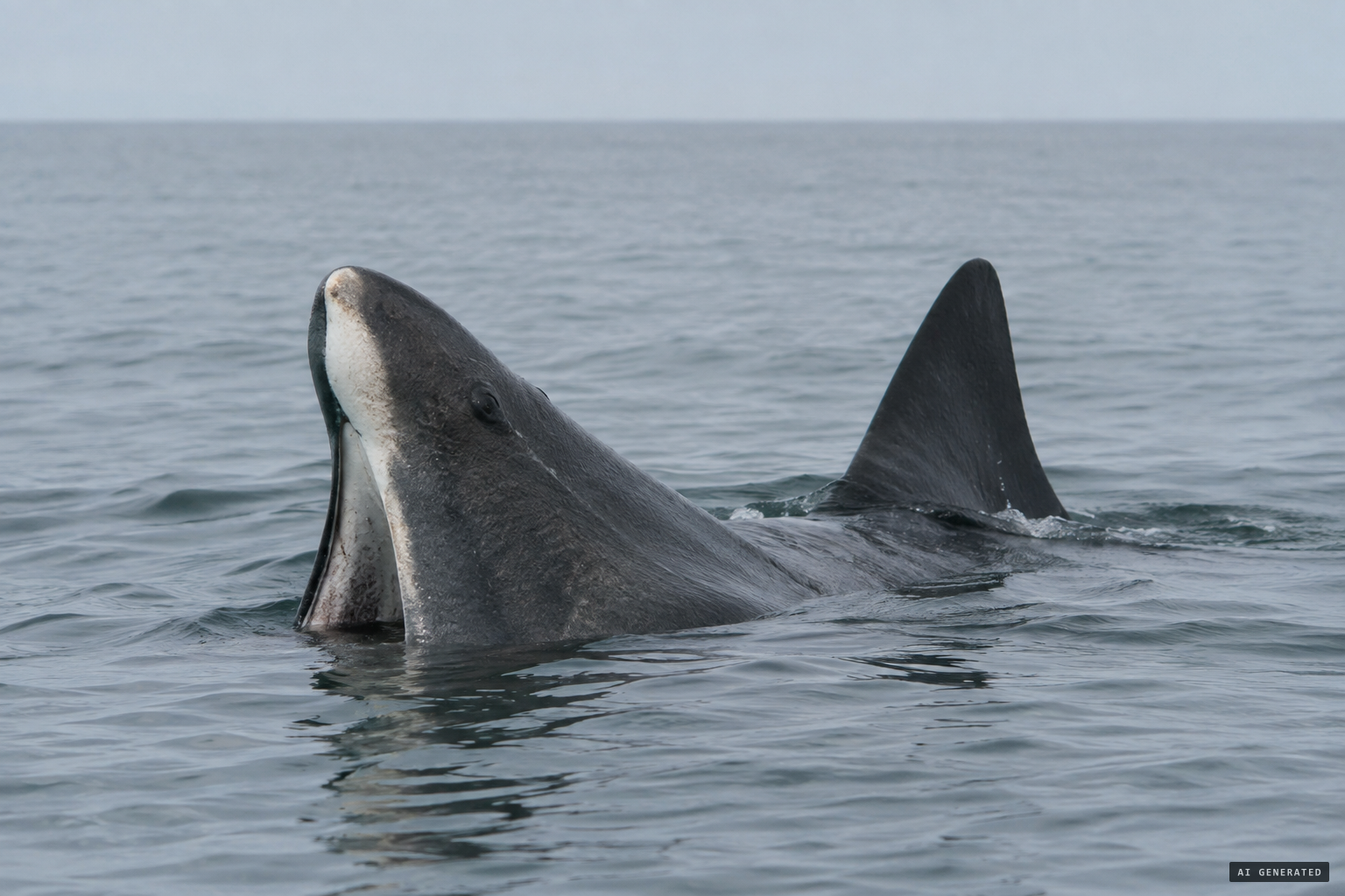 The basking shark explanation: a white-striped snout like a cow's nose