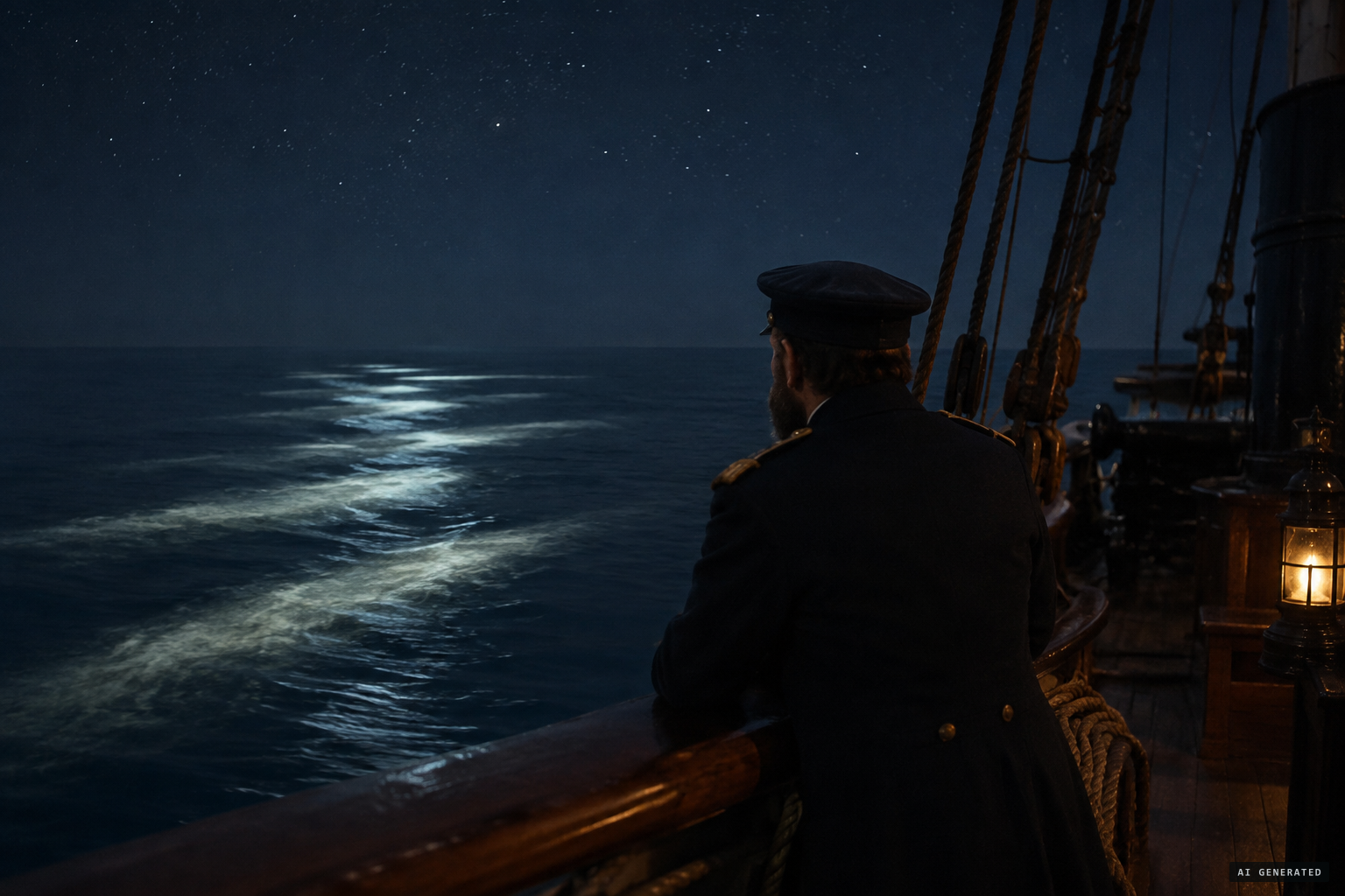 Pringle sees luminous waves racing under the ship