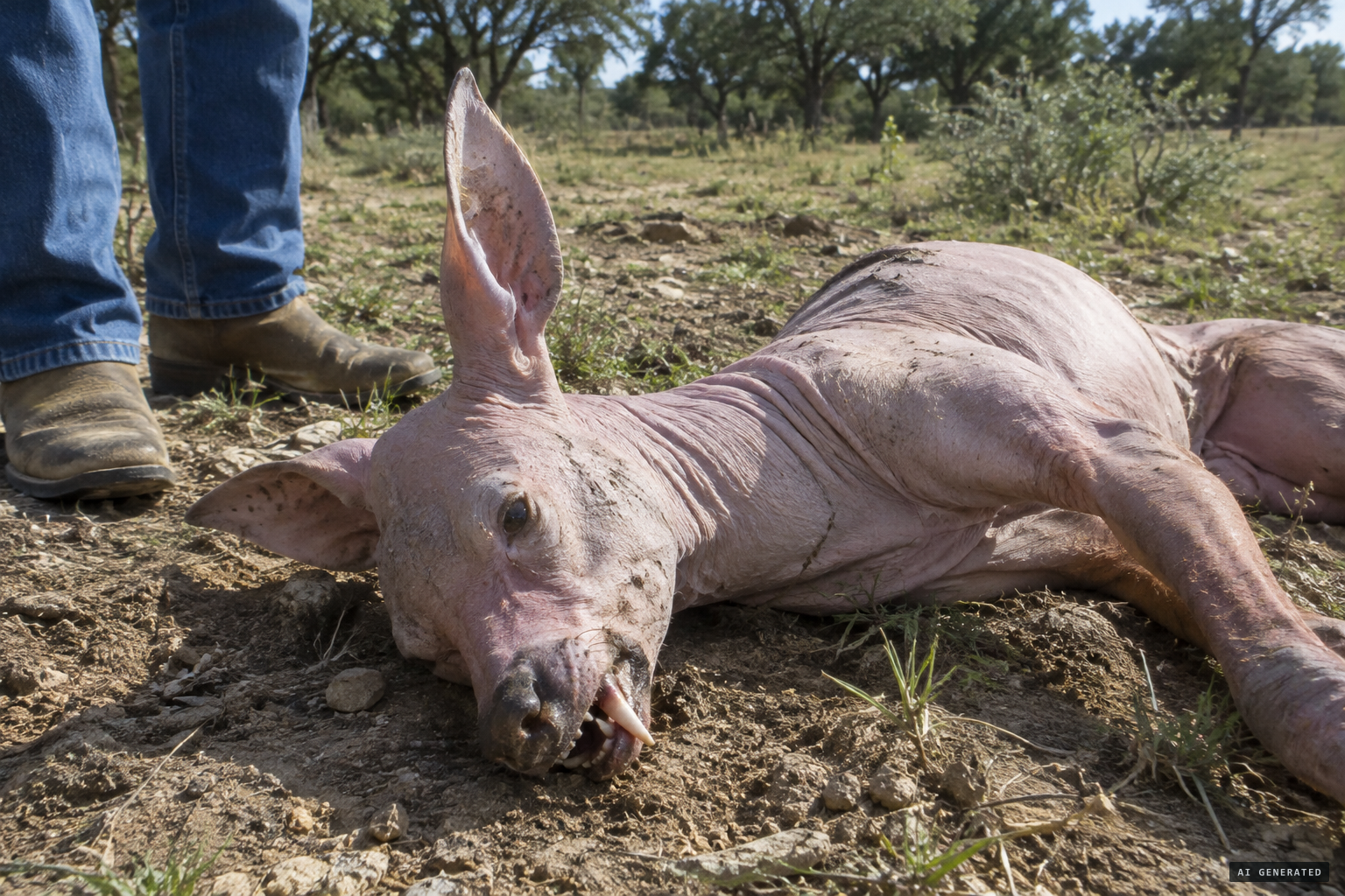 Deer ears, big teeth and pinkish skin, as Jack Farr described it