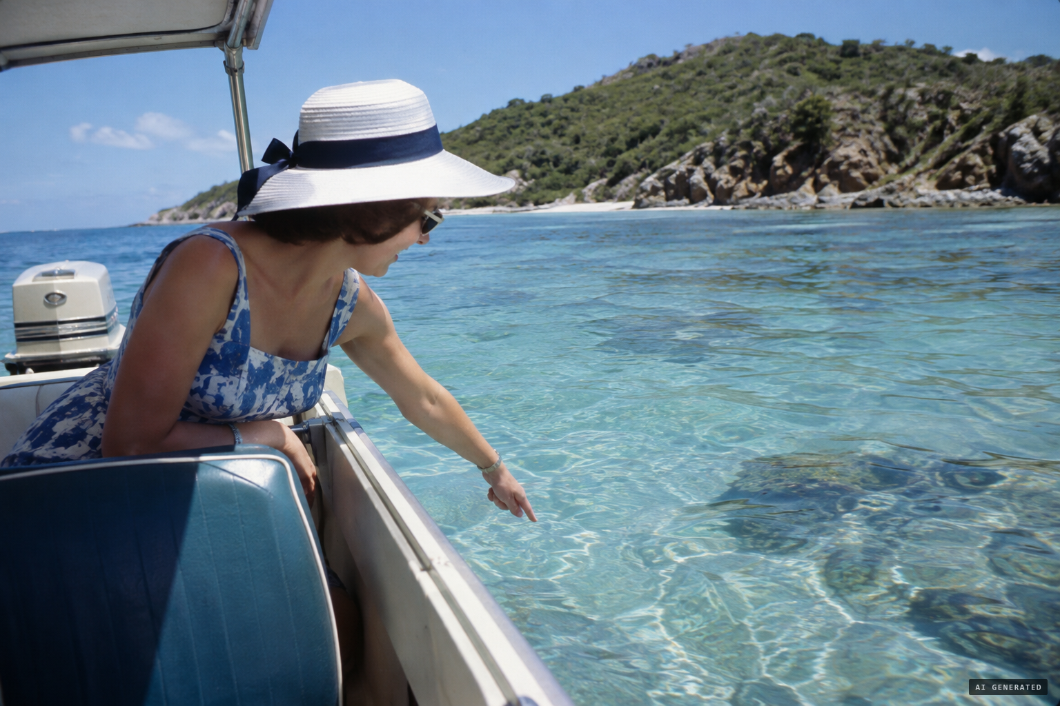 Le Serrec's wife spots a strange object on the lagoon floor