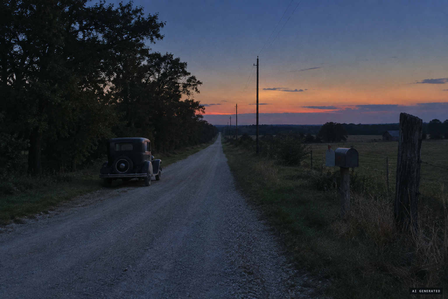 E 50 Road, the 'Devil's Promenade', running west from Hornet toward Oklahoma