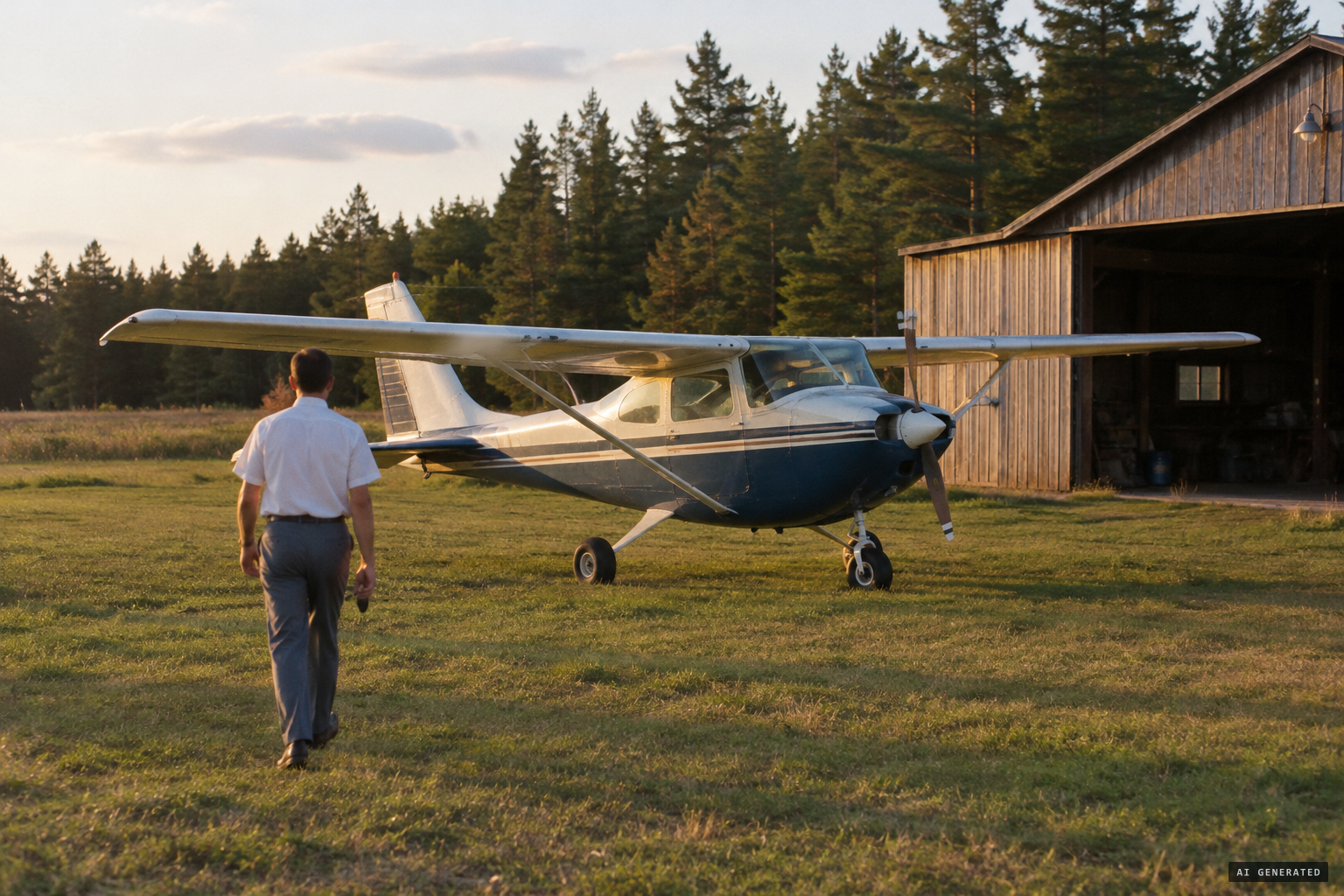 Northern Michigan, summer 1964: a Northern Air Service pilot and his commercial airplane