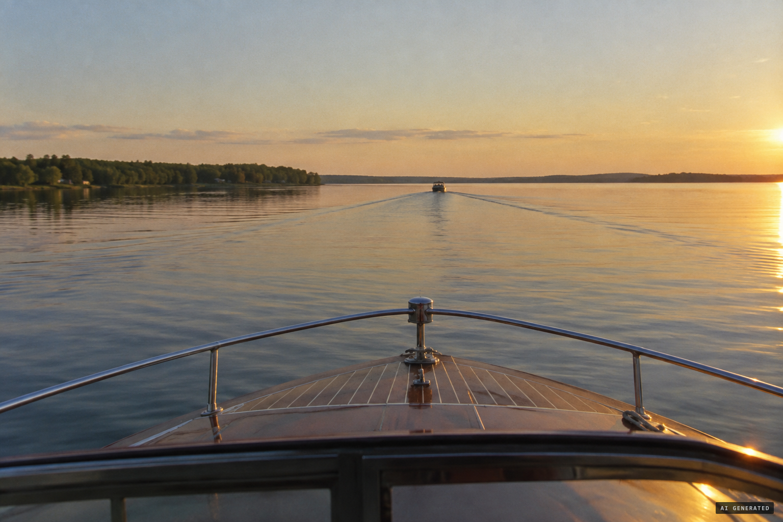 In Cook's Bay, something appears far off, coming toward the boat