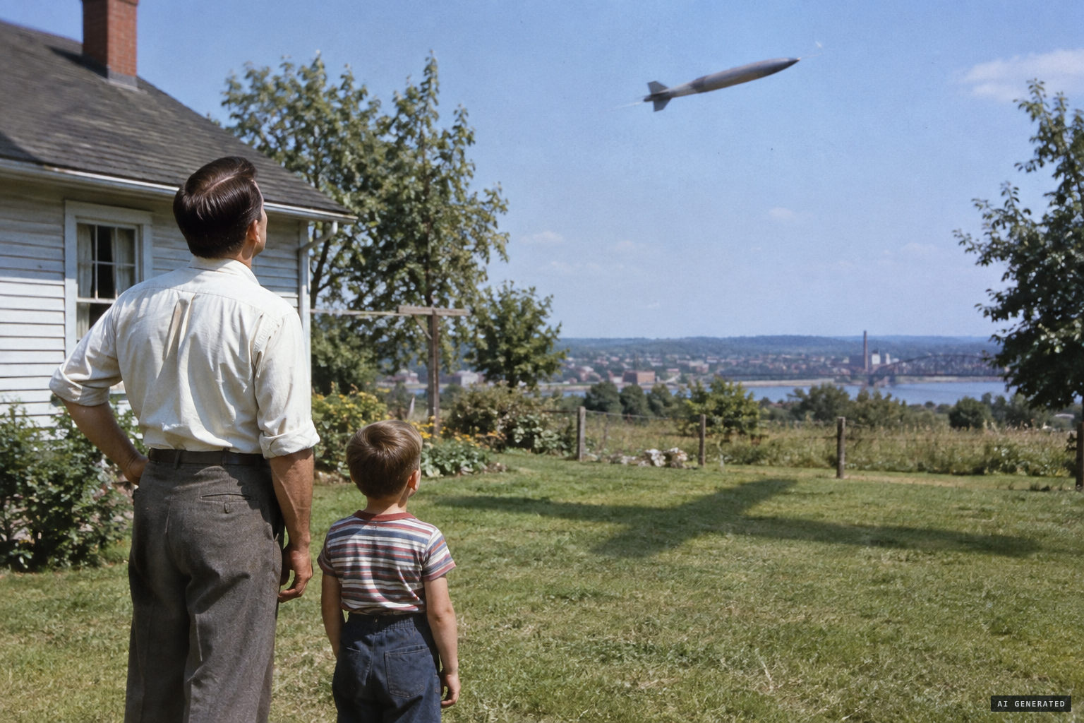 E. M. Coleman and his son see a grey and black bird with a body like a naval torpedo, its shadow like a Piper Cub's