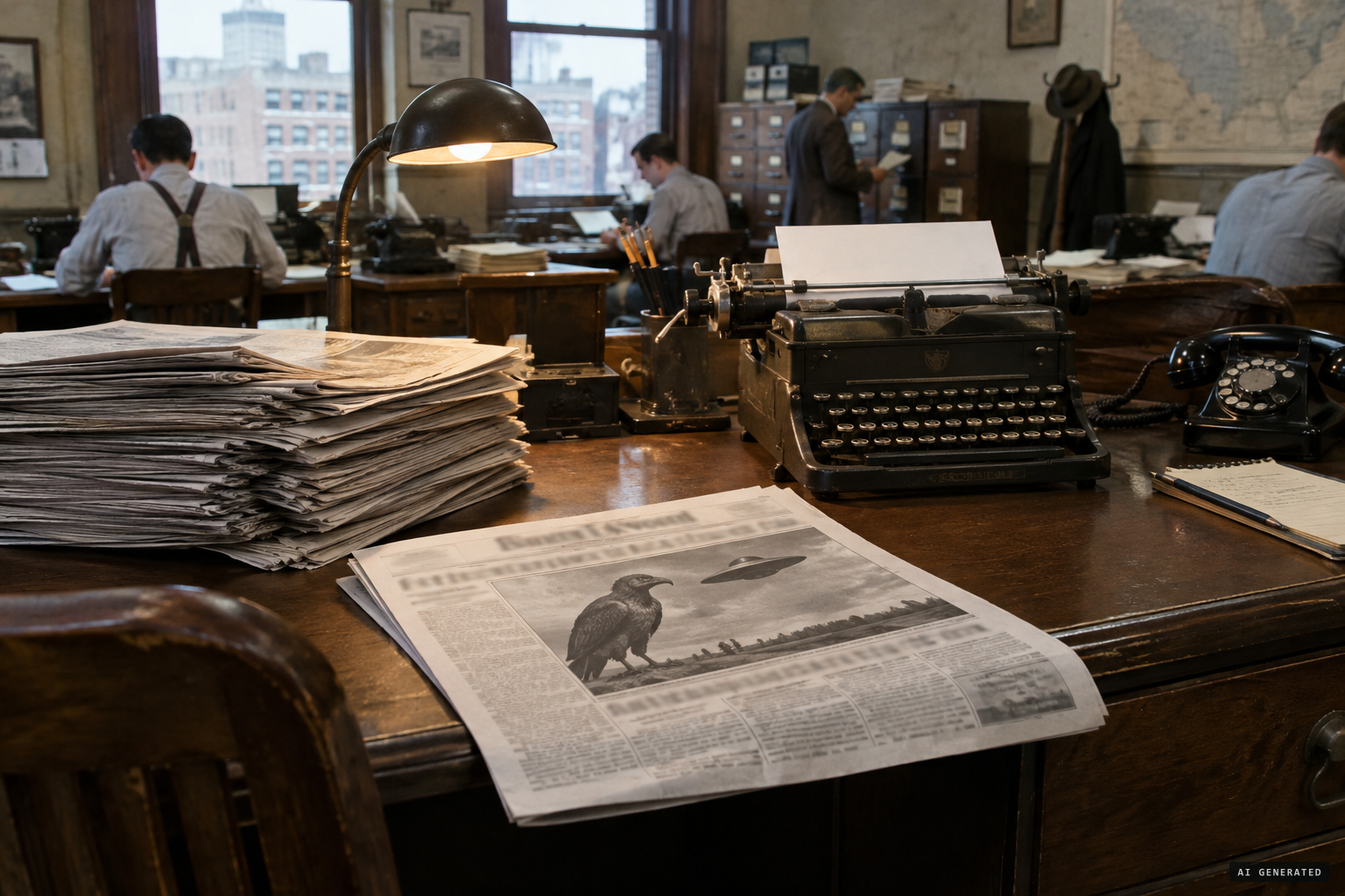 The Dayton Daily News runs the bird as a companion to the flying saucer