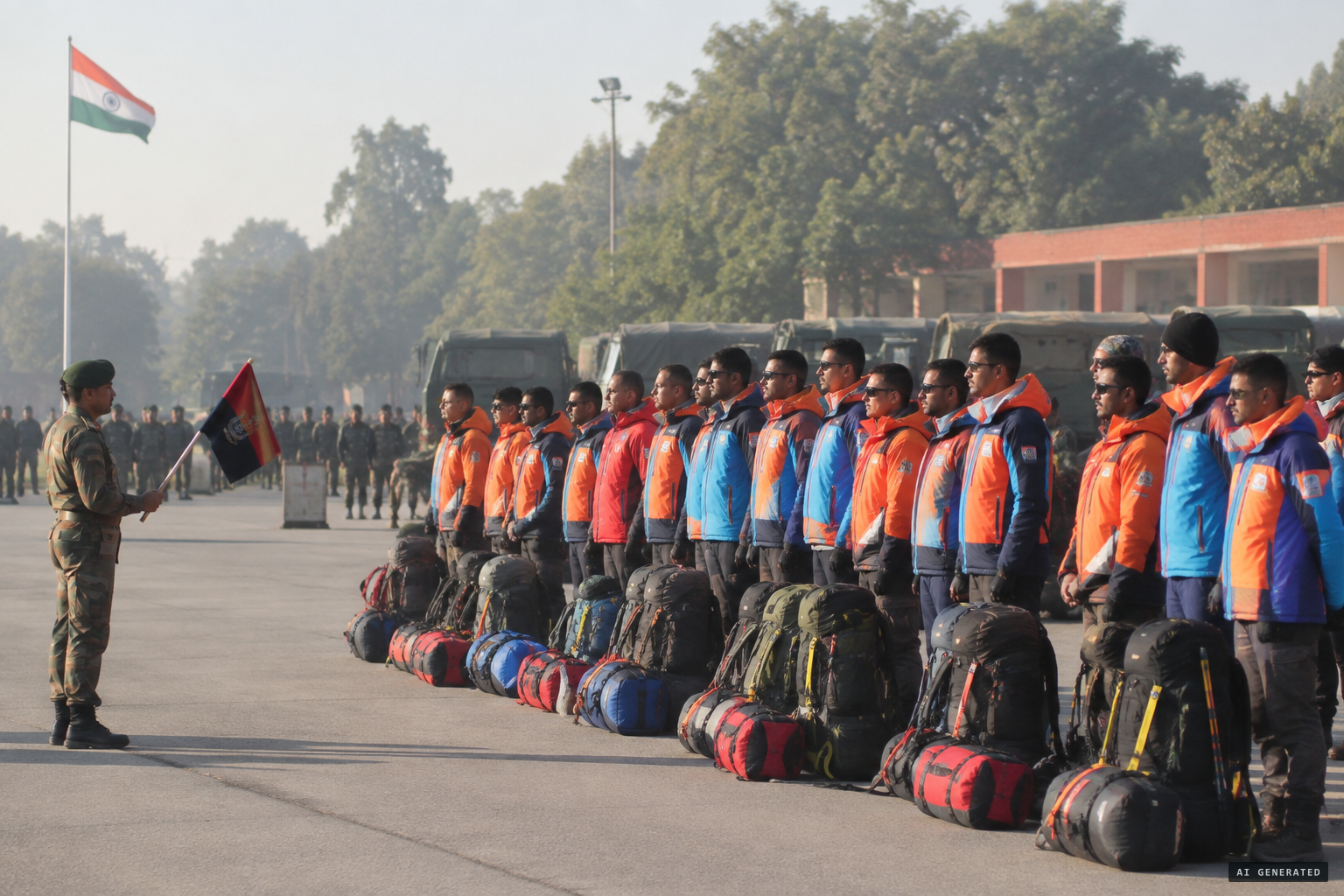 The 18-member Indian Army expedition is flagged off from Delhi for Makalu