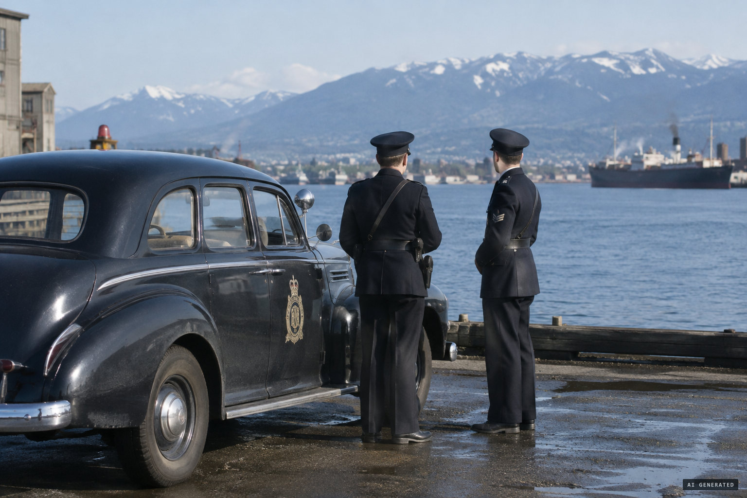 Inspector Robert Owens and Staff Sergeant Jack Russell of the provincial police