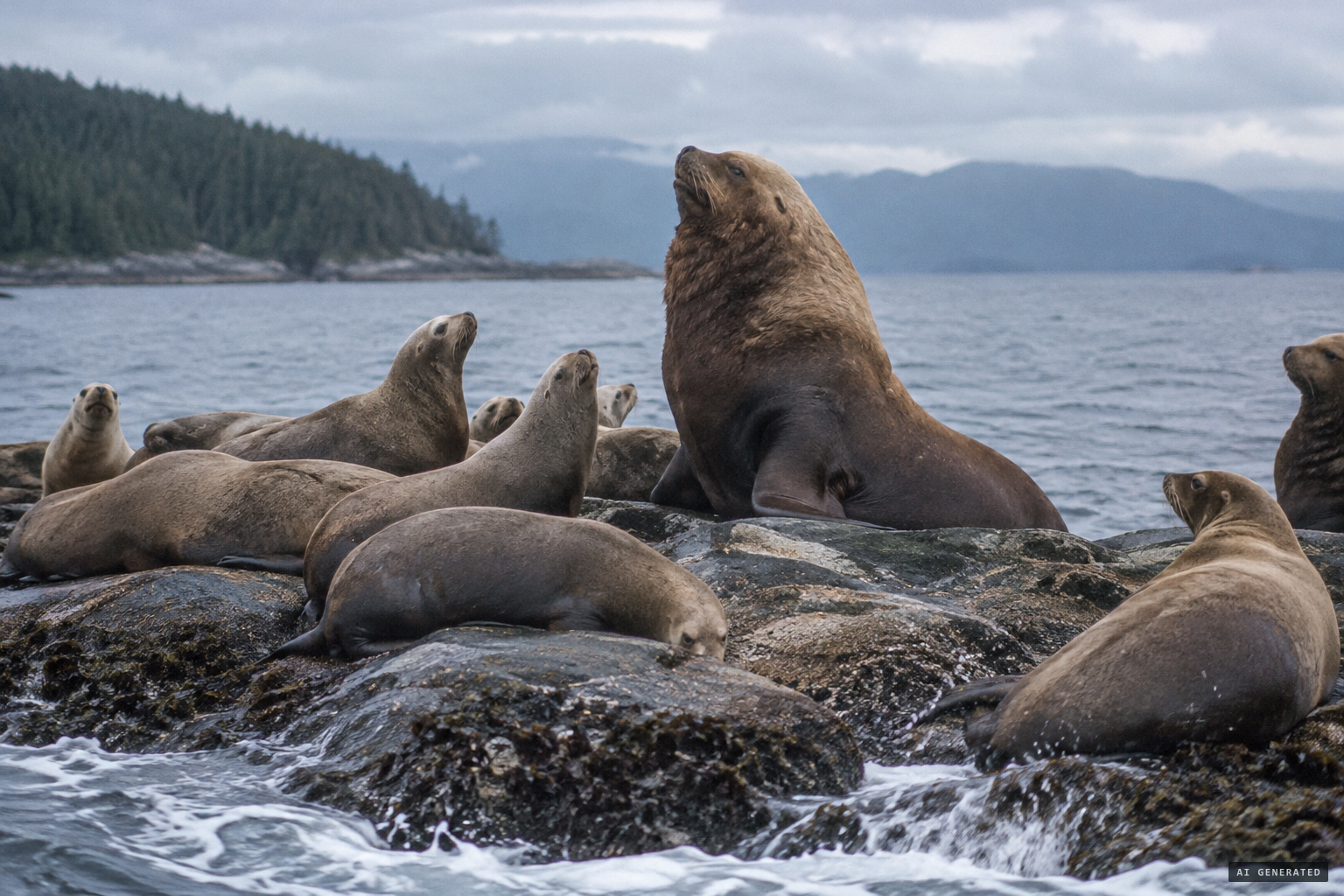 Northern sea lions, the animals behind the Owens and Russell serpent