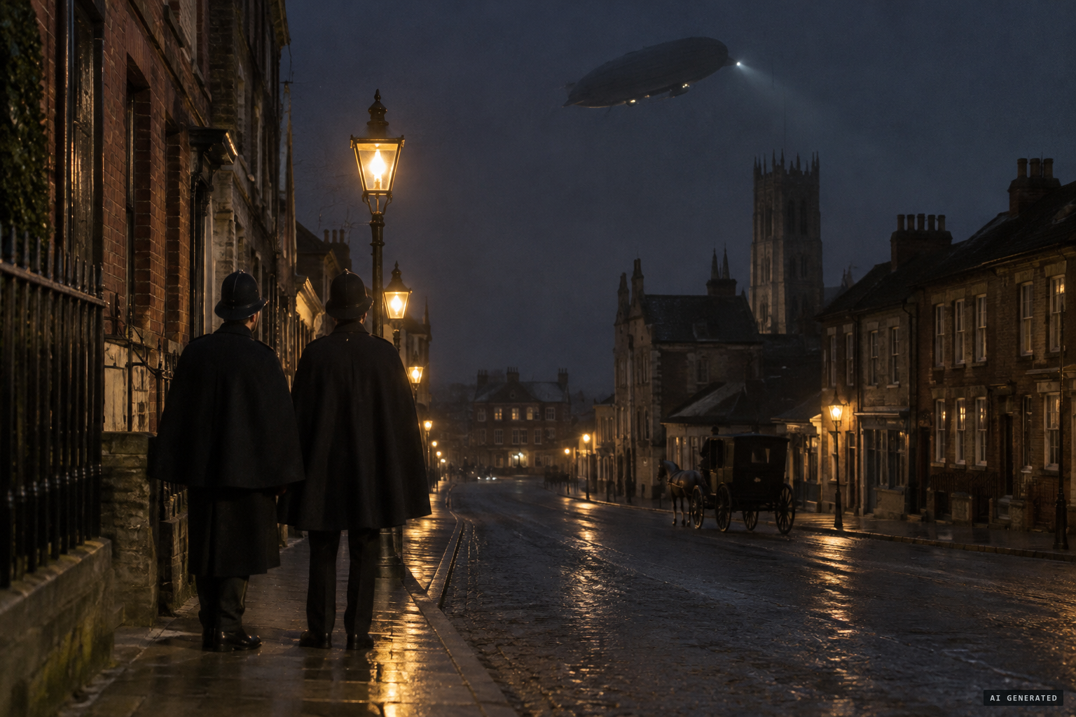 Two Ipswich constables reportedly see an egg-shaped ship over Suffolk, April 1909
