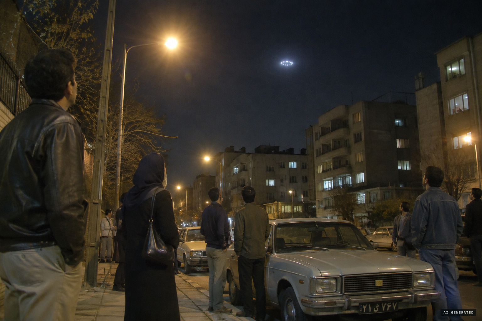 A sparkling white disc over Tehran, as shown on Iranian state television
