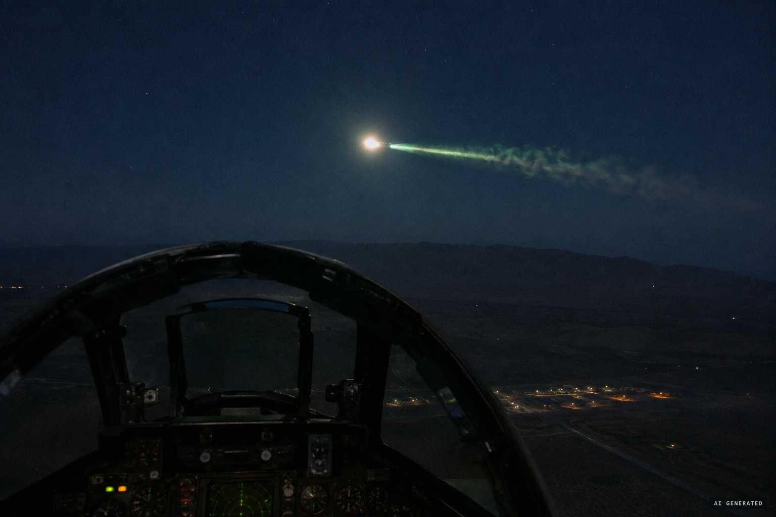 A spherical object with something like a green afterburner