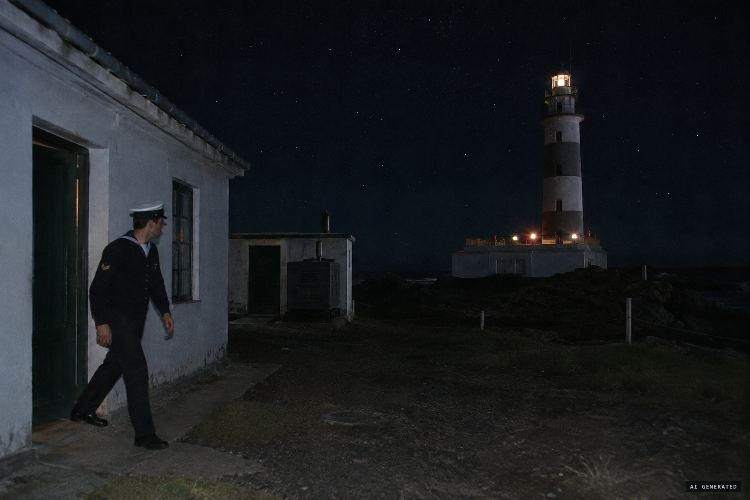 Corporal Fuentes sees lights that shouldn't be there at the lighthouse base