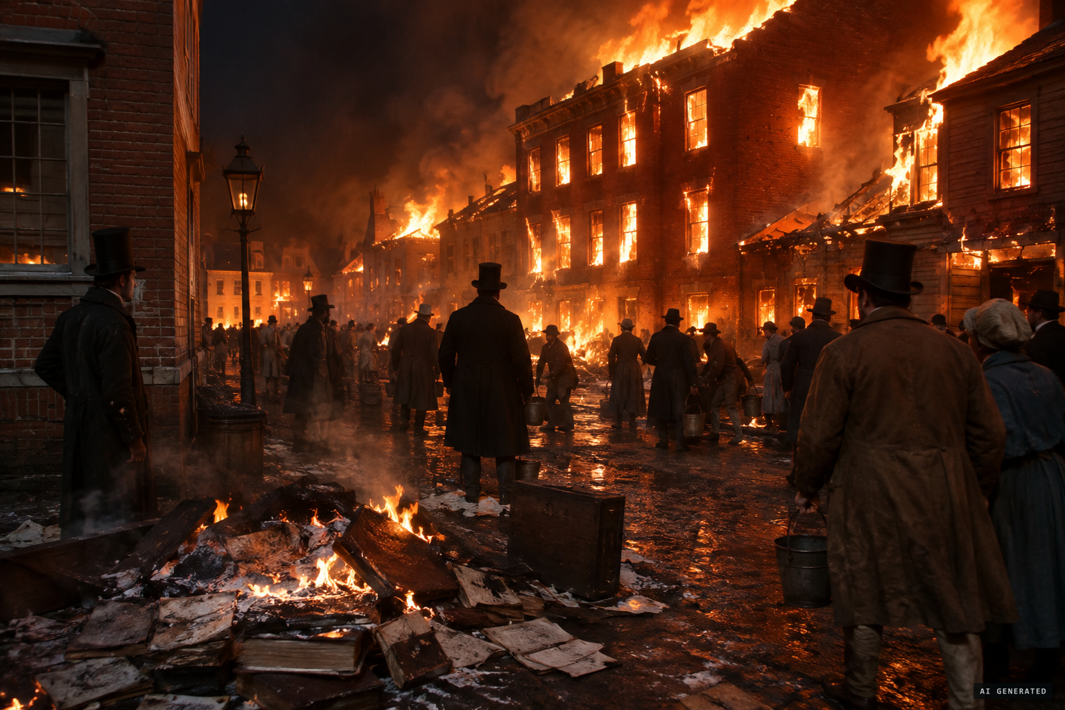 The 1825 Boston fire destroys the journal's second volume